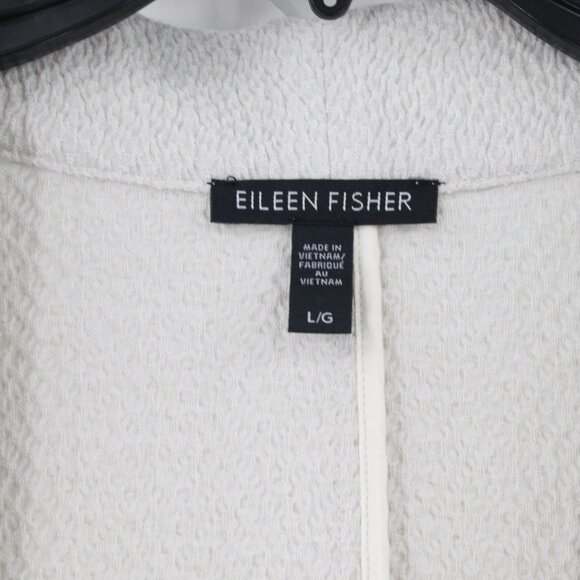 Eileen Fisher Cardigan Women Large Tencel Lyocell Blend Open Front Long pockets - Picture 3 of 9